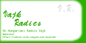 vajk radics business card